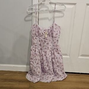 NWT Aeropostale Light Lavender Floral Spaghetti Strap Mini Dress